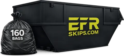 16 yard skip hire in West Yorkshire — holds roughly 160 bin bags