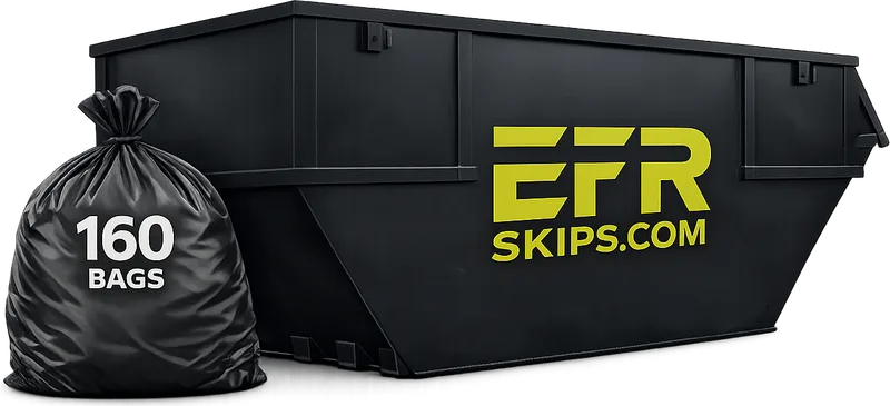 16 yard skip hire in West Yorkshire — holds roughly 160 bin bags
