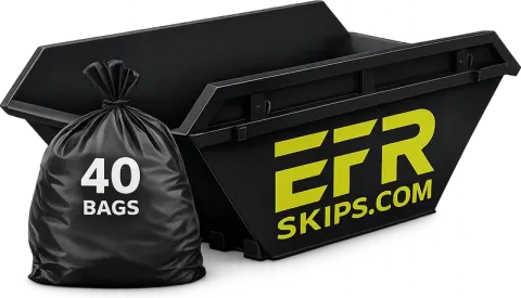 4 yard skip hire in West Yorkshire — holds roughly 40 bin bags
